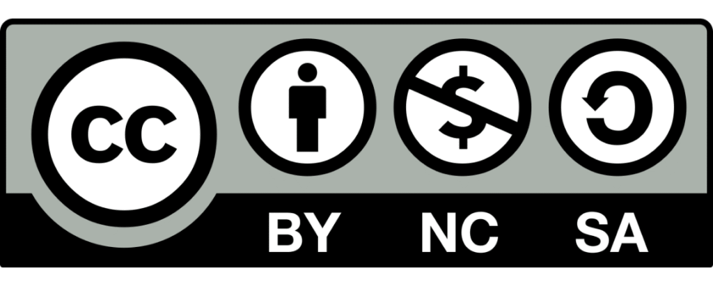 CC BY-NC-SA significa Atribución-NoComercial-CompartirIgual, una licencia de Creative Commons que permite compartir, adaptar y redistribuir el material de forma no comercial, siempre que se cite al autor y se comparta cualquier obra derivada bajo la misma licencia. Los usuarios deben dar crédito al creador, indicar los cambios realizados y no usar el material con fines comerciales. 